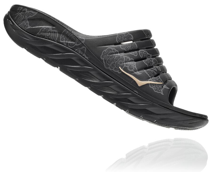 Hoka One One Slippers Heren - Ora Recovery Cny - Zwart/Goud - SJ2189354